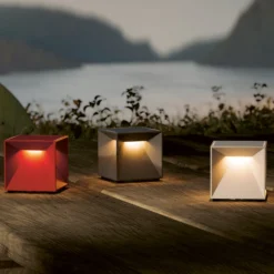Nutalis mini lámpara de mesa LED recargable, negra, IP54, atenuable