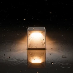 Nutalis mini lámpara de mesa LED recargable, negra, IP54, atenuable