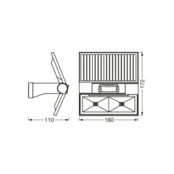 OSRAM aplique de pared LED solar ENDURA STYLE DOUBLE, sensor grafito