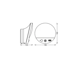 OSRAM SMART+ Aplique WiFi para exterior ROUND, cámara, sensor, gris