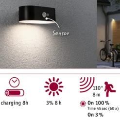 Paulmann Adya aplique para exterior solar sensor