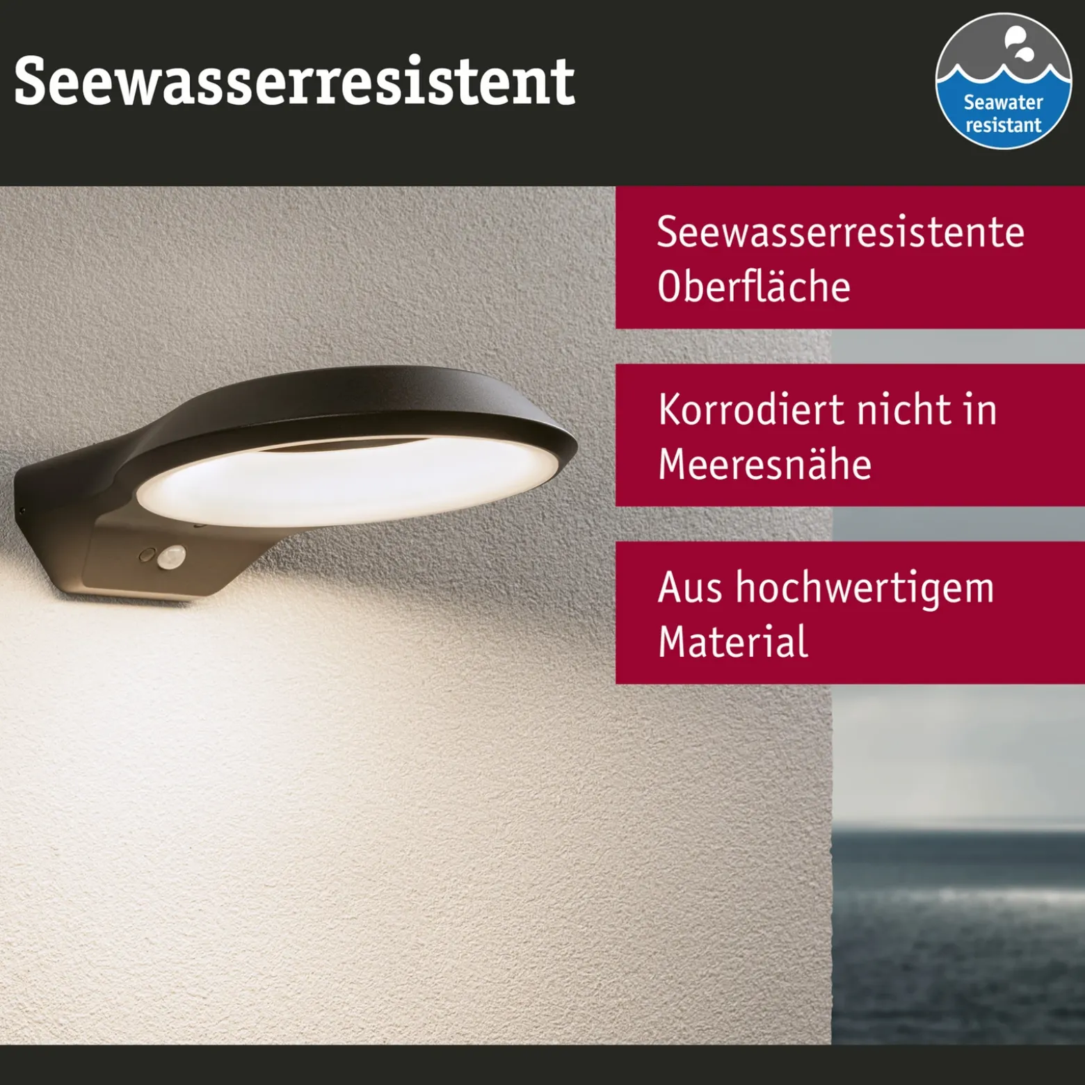 Paulmann Anela aplique exterior LED sensor 2.200 K