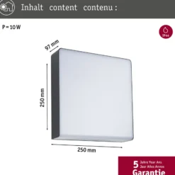 Paulmann Aplique de exterior LED Azalena, sensor, antracita
