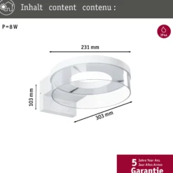 Paulmann aplique LED para exterior con sensor Capera blanco metal IP44