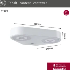 Paulmann aplique LED para exterior con sensor Silma blanco 2 luces IP44