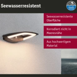 Paulmann aplique LED para exterior con sensor Akena, 3000 K, antracita