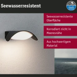 Paulmann aplique LED para exterior Mesana, antracita 24 cm aluminio IP44
