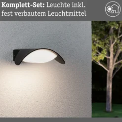 Paulmann aplique LED para exterior Mesana, antracita 24 cm aluminio IP44