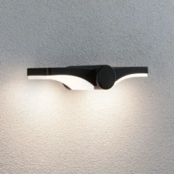 Paulmann aplique LED para exterior Pekana, antracita 30 cm aluminio IP44