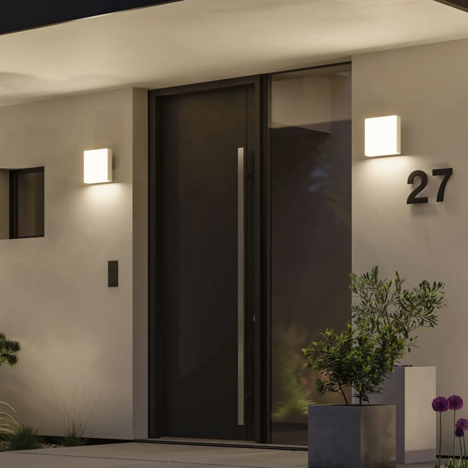Paulmann aplique LED para exterior Azalena, sensor, blanco