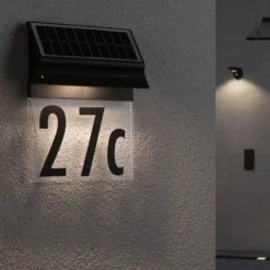 Paulmann aplique número de casa solar Neda negro