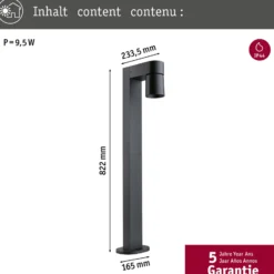 Paulmann Bolardo luminoso LED Kimu 1, antracita, 3.000 K