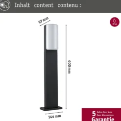 Paulmann Bolardo luminoso LED Bonnie, aluminio, antracita