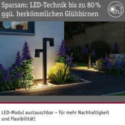 Paulmann bolardo luminoso LED Kimu 2, antracita, 2 luces, 3.000 K