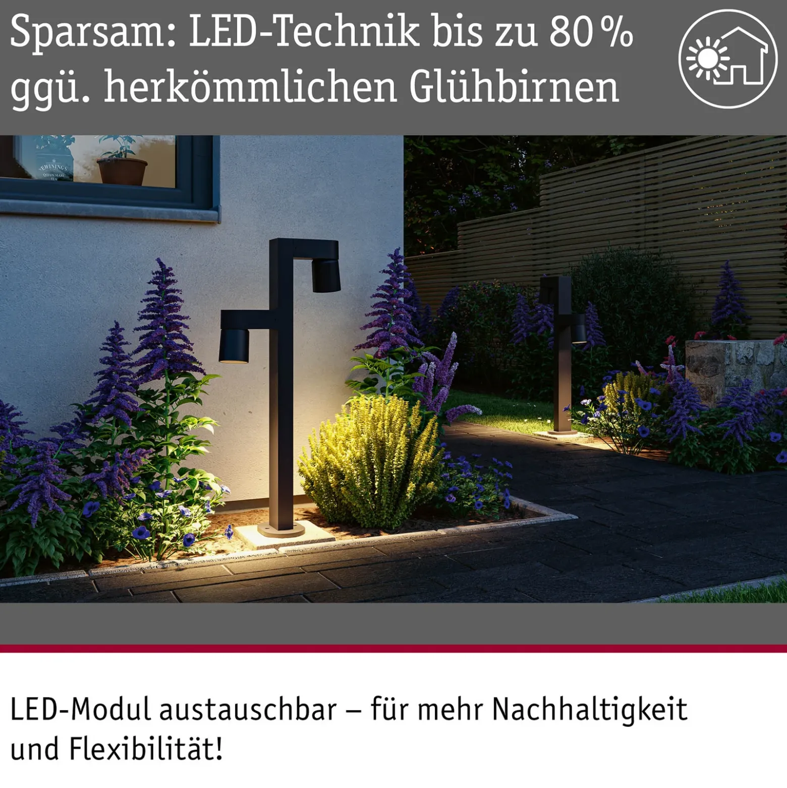 Paulmann bolardo luminoso LED Kimu 2, antracita, 2 luces, 3.000 K