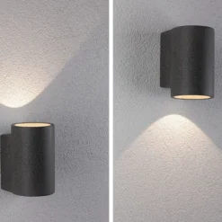 Paulmann Concrea aplique LED exterior, cilíndrico