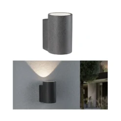 Paulmann Concrea aplique LED exterior, cilíndrico