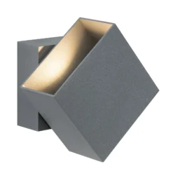 Paulmann Cybo Aplique LED para exteriores, 2.700 K, 10x10 cm, gris