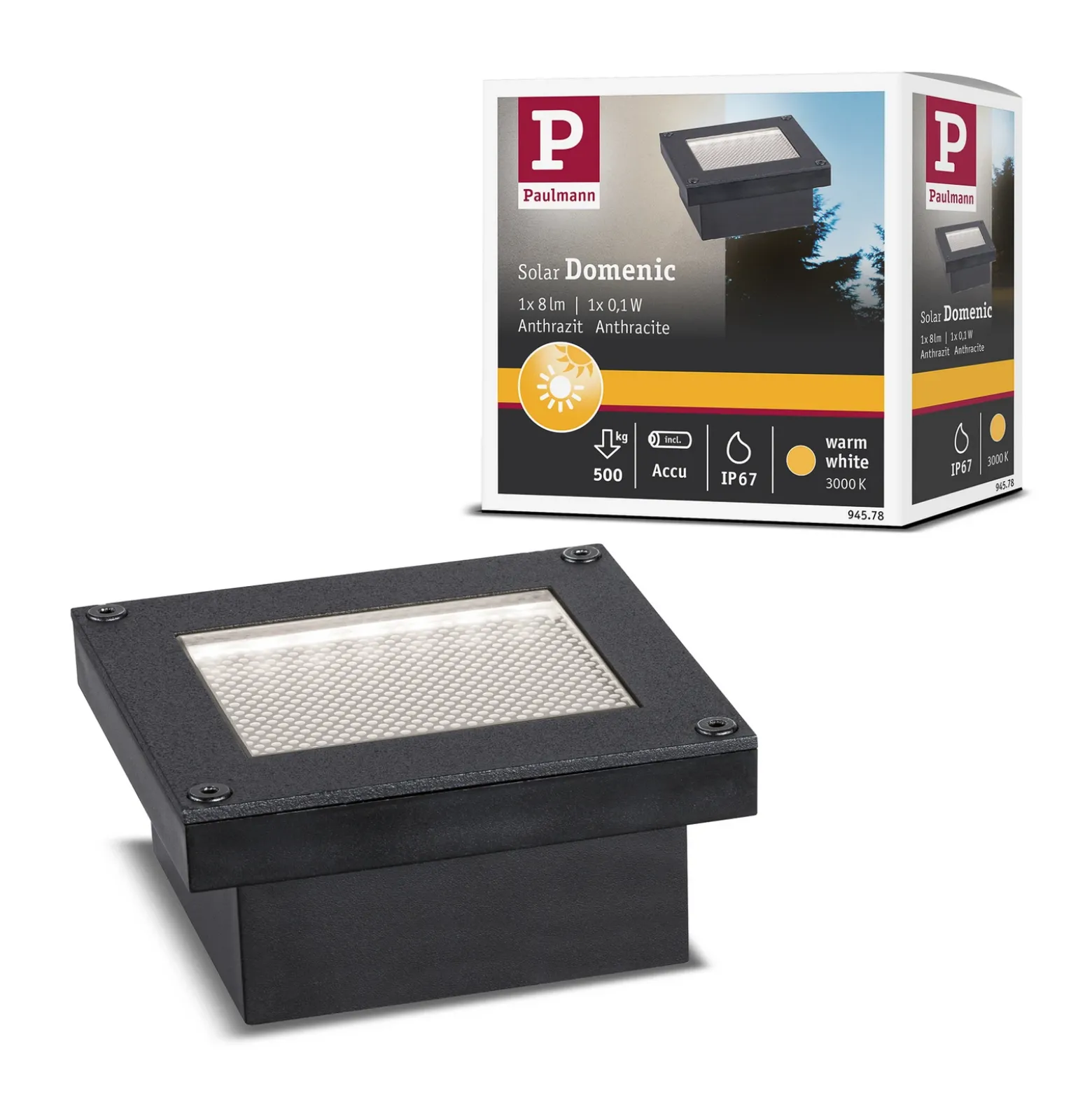 Paulmann Domenic LED foco de suelo empotrable 8x8cm