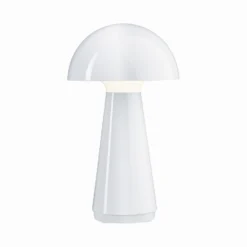 Paulmann lámpara de mesa LED recargable Onzo, blanca, plástico, IP44
