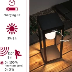 Paulmann Marisol baliza solar LED con sensor