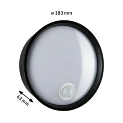 Paulmann Platomo aplique LED para exterior sensor negro