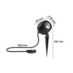 Paulmann Plug & Shine foco LED Kikolo, 3.000 K, 20°, aluminio