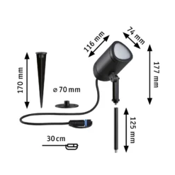 Paulmann Plug&Shine Shira foco de pica de tierra ZigBee RGBW