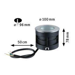 Paulmann Vanea Lámpara de suelo empotrable LED IP67, Ø 10cm