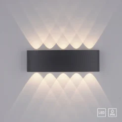 Paul Neuhaus aplique LED para exterior Carlo, 27 cm, negro