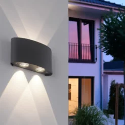Paul Neuhaus Aplique LED para exterior Carlo, 13 cm, negro