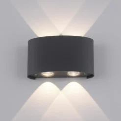 Paul Neuhaus Aplique LED para exterior Carlo, 13 cm, negro