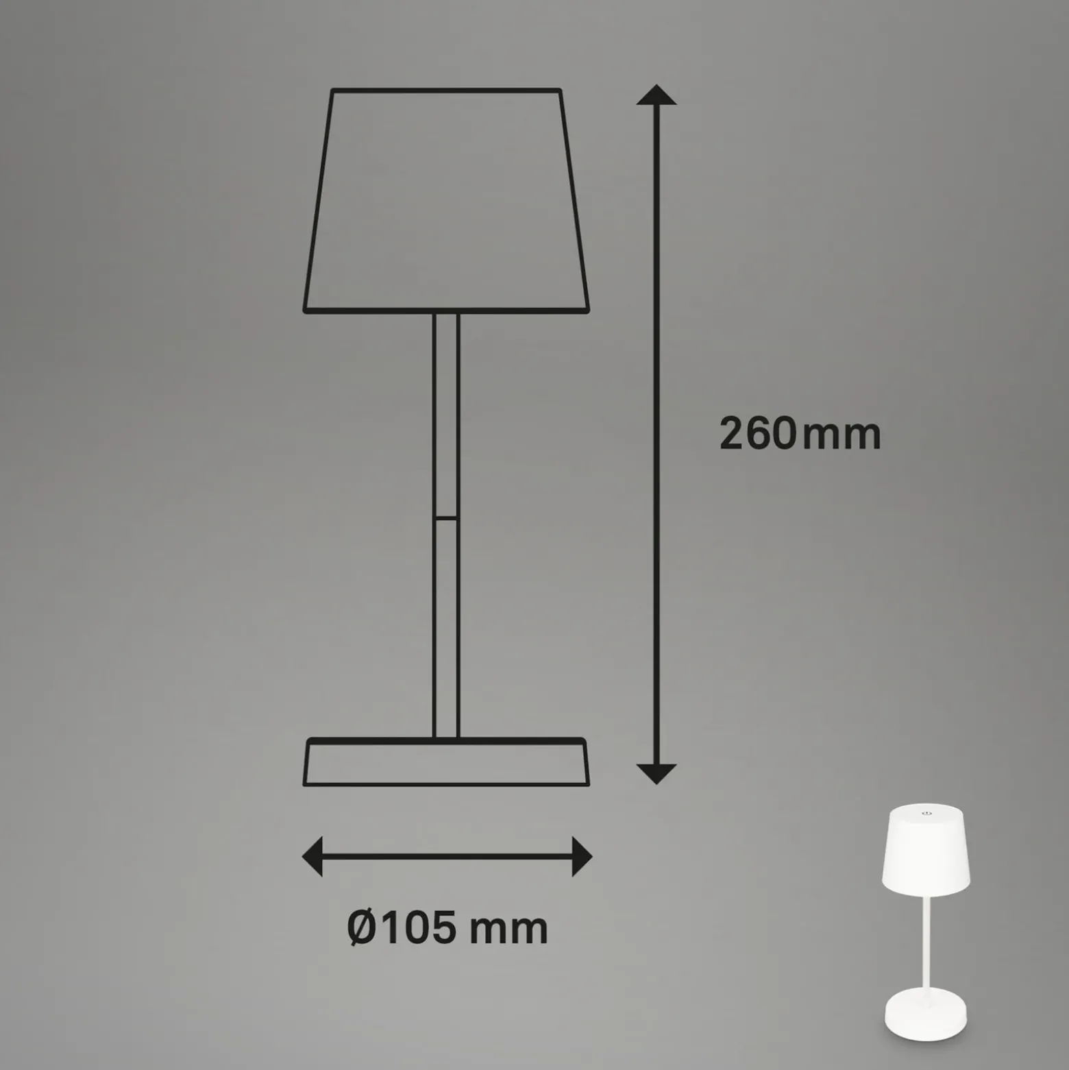 Piha Lámpara de mesa LED con batería recargable, blanca