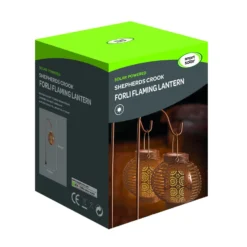 Piqueta solar LED Forli, efecto llama, juego de 2 unidades, 93 cm, IP44