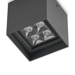 Plafón LED Eveta de Lindby, 10 cm, antracita, aluminio, IP65
