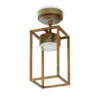 Plafón LED exterior Cubic 3373 latón antiguo/opal