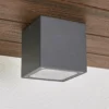 Plafón LED Lucande Tanea, 12 x 12 cm, gris oscuro, IP54