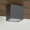 Plafón LED Lucande Tanea, 10 x 10 cm, gris oscuro, IP54