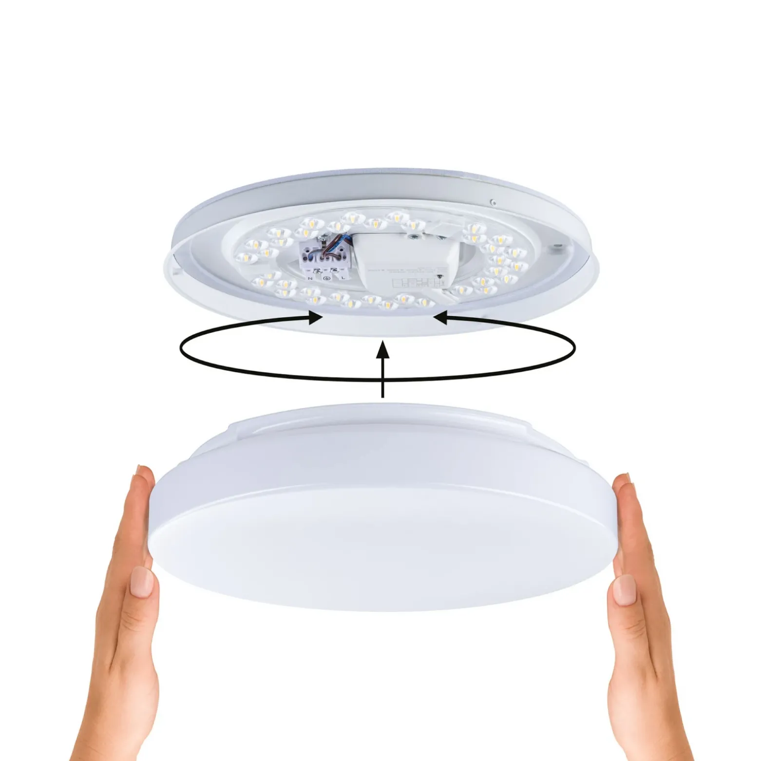 Plafón LED Luiana de Paulmann, blanco, con sensor, IP44