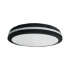 Plafón LED Marlon, Ø 40 cm, negro, plástico, IP54