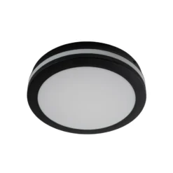 Plafón LED Marlon, Ø 22 cm, negro, plástico, IP54