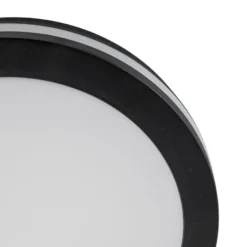 Plafón LED Marlon, Ø 22 cm, negro, plástico, IP54
