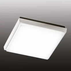Plafón LED para exterior Desdy, 24x24 cm, blanco