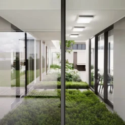 Plafón LED para exterior Desdy, 30x30 cm, blanco