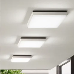 Plafón LED para exterior Desdy, 30x30 cm, blanco
