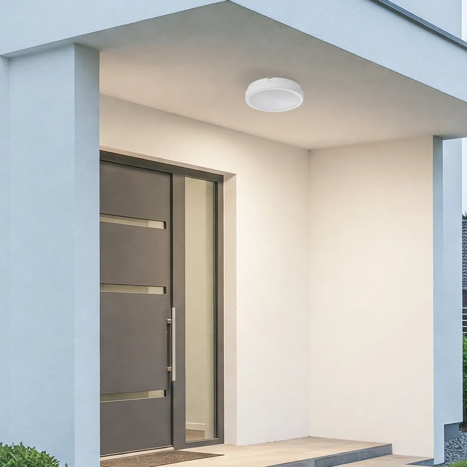 Plafón LED Vera, blanco, plástico, Ø 22 cm, IP65