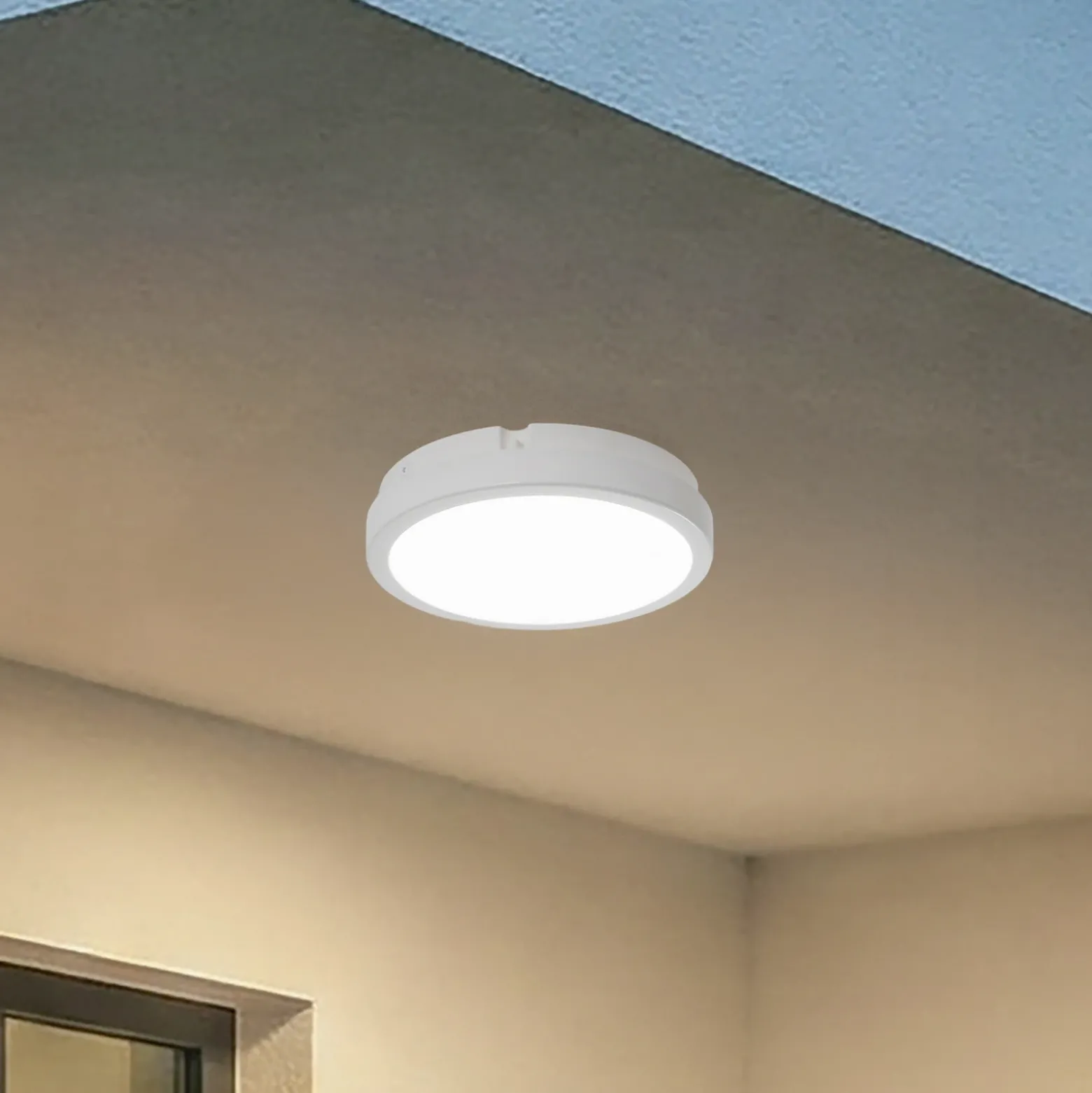 Plafón LED Vera, blanco, plástico, Ø 22 cm, IP65