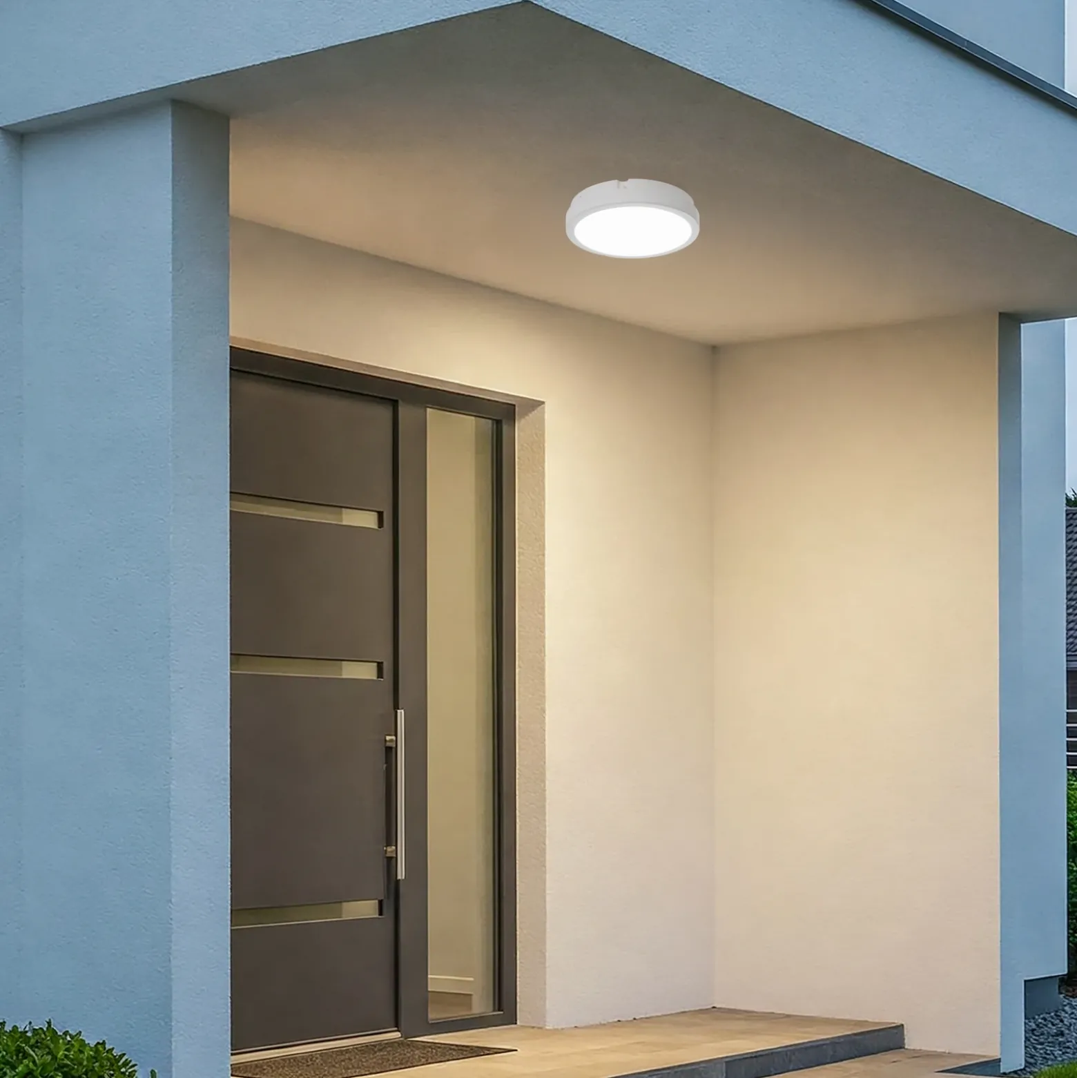 Plafón LED Vera, blanco, plástico, Ø 22 cm, IP65