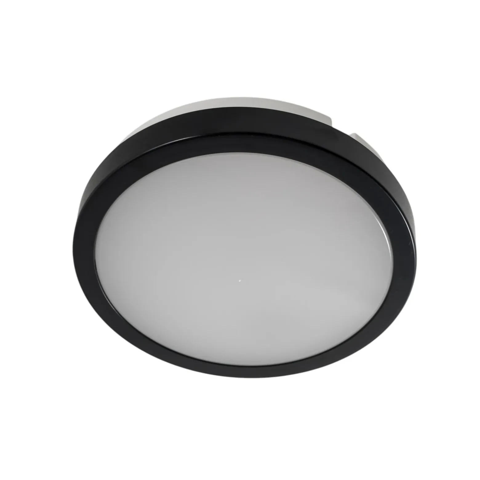 Plafón LED Vera, negro, plástico, Ø 22 cm, IP65