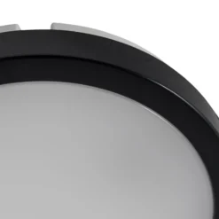 Plafón LED Vera, negro, plástico, Ø 22 cm, IP65